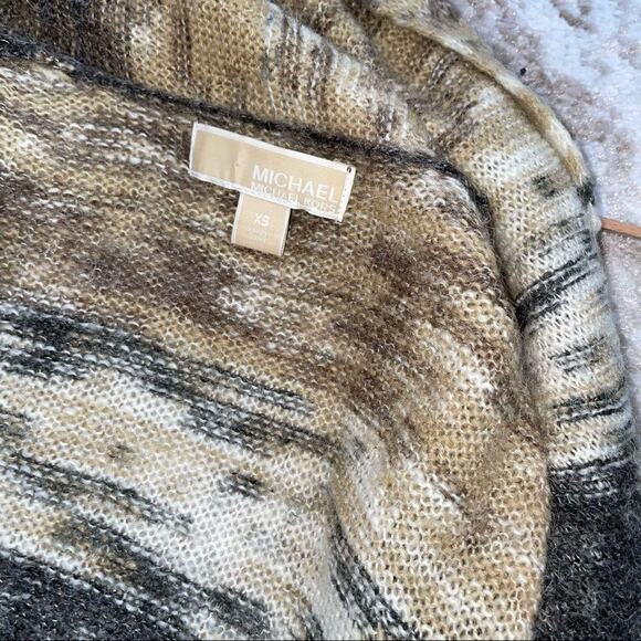 Michael Kors cardigan wool blend two toned open front cardigan pockets SZ XS - Picture 7 of 9